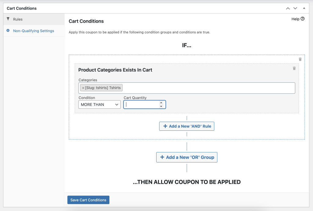 Set cart conditions so customers must satisfy the conditions before they can get the deal 